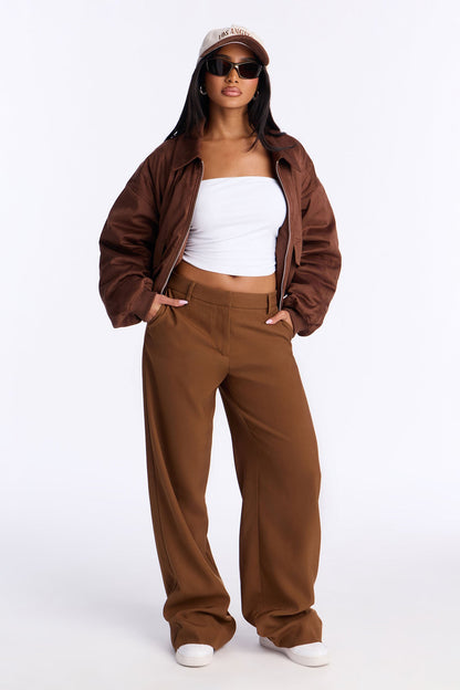 Hannah Crepe Low Rise Trousers 33 - Mocha