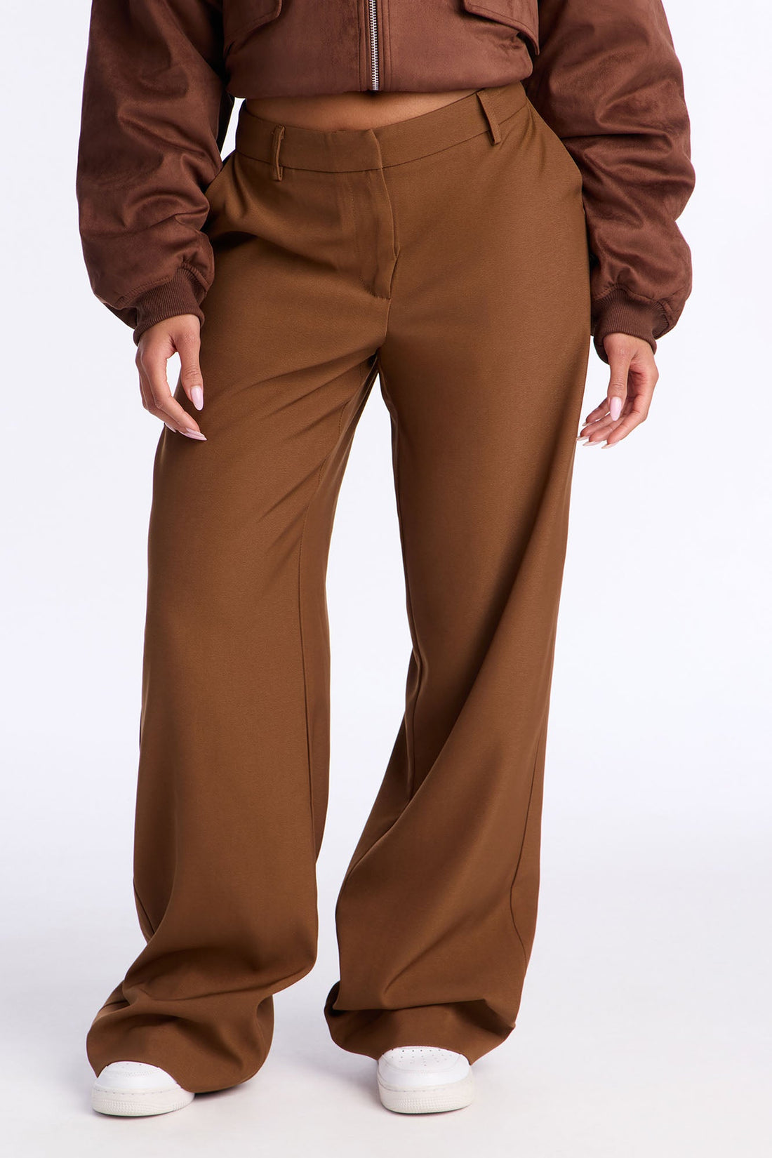 Hannah Crepe Low Rise Trousers 33 - Mocha