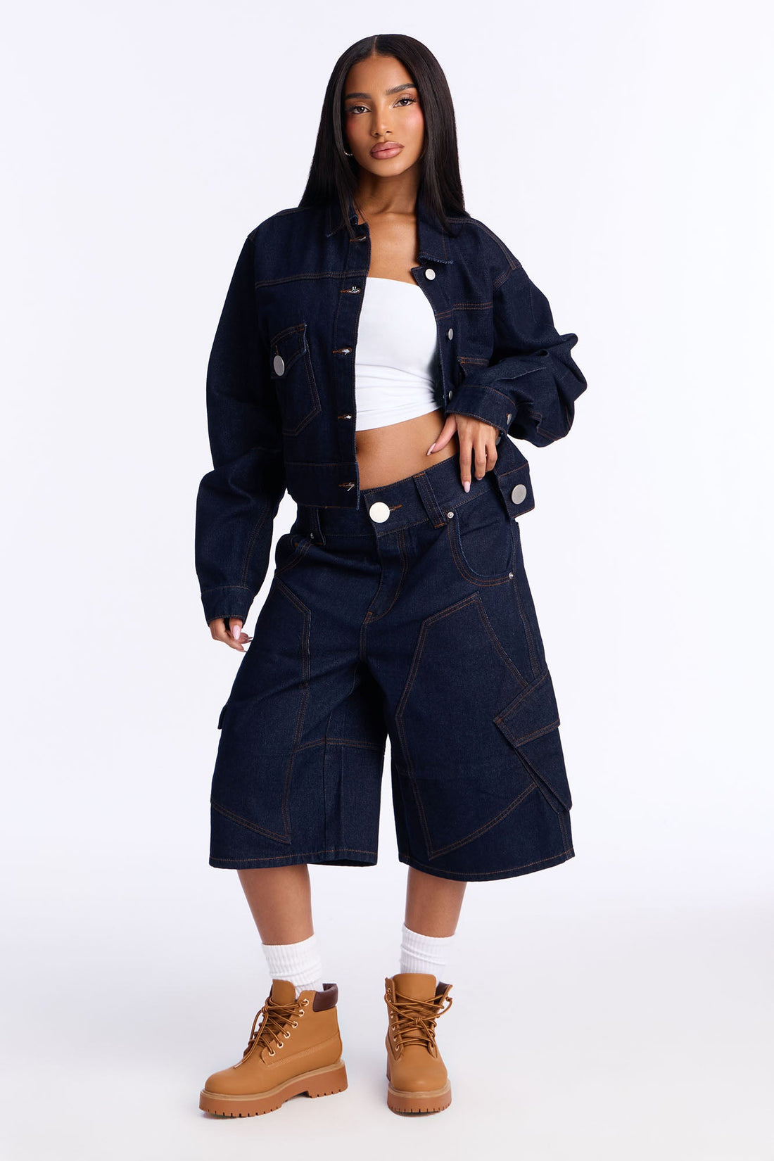 North End Denim Jorts - Dark Denim