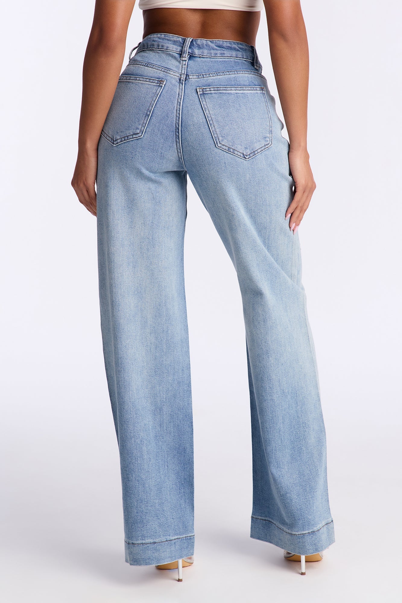 Ready To Shine Embellished Straight Leg Jeans - Light Wash