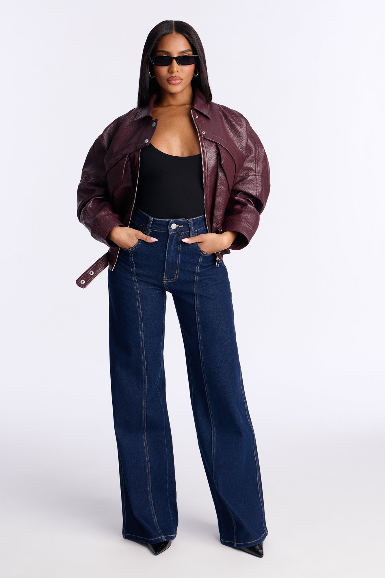 All Day Everyday Wide Leg Jeans - Dark Denim