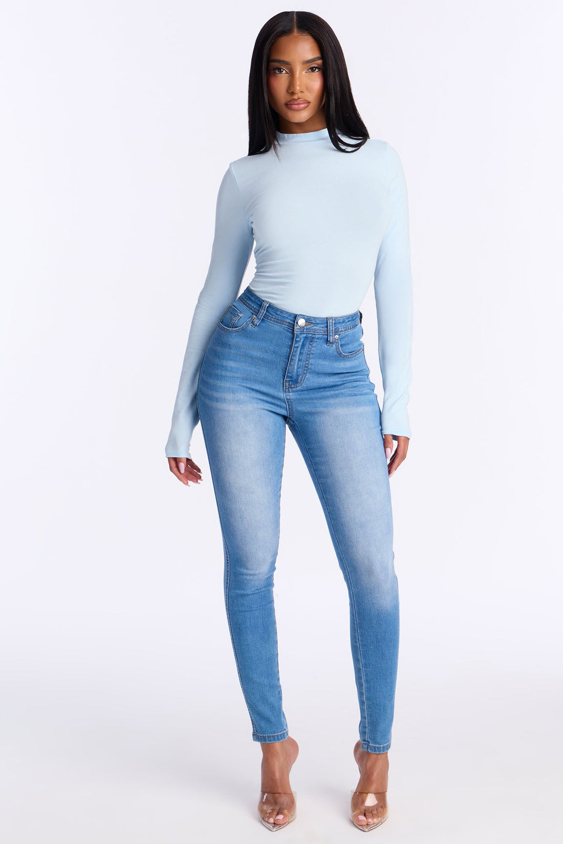 So Peachy Stretch Skinny Jeans - Light Wash