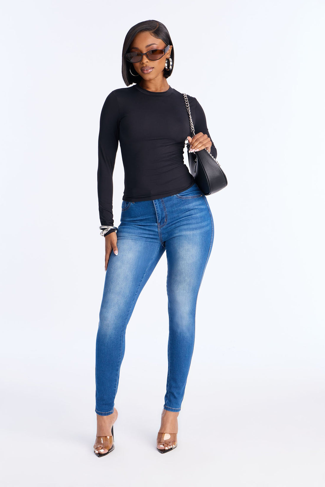 So Peachy Stretch Skinny Jeans - Dark Wash