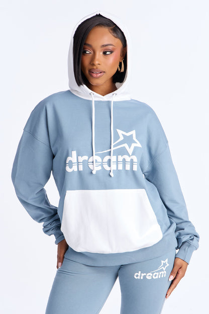 Dream Big Hoodie Pant Set - Slate Blue