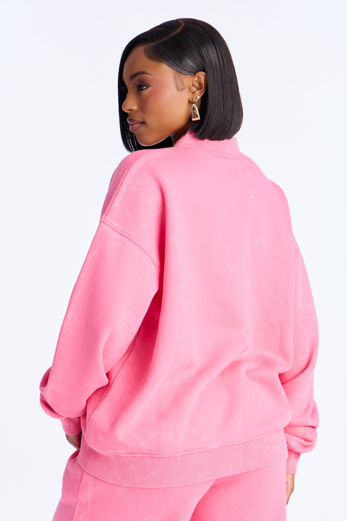 Ines Washed Fleece Lounge Jacket - Pink