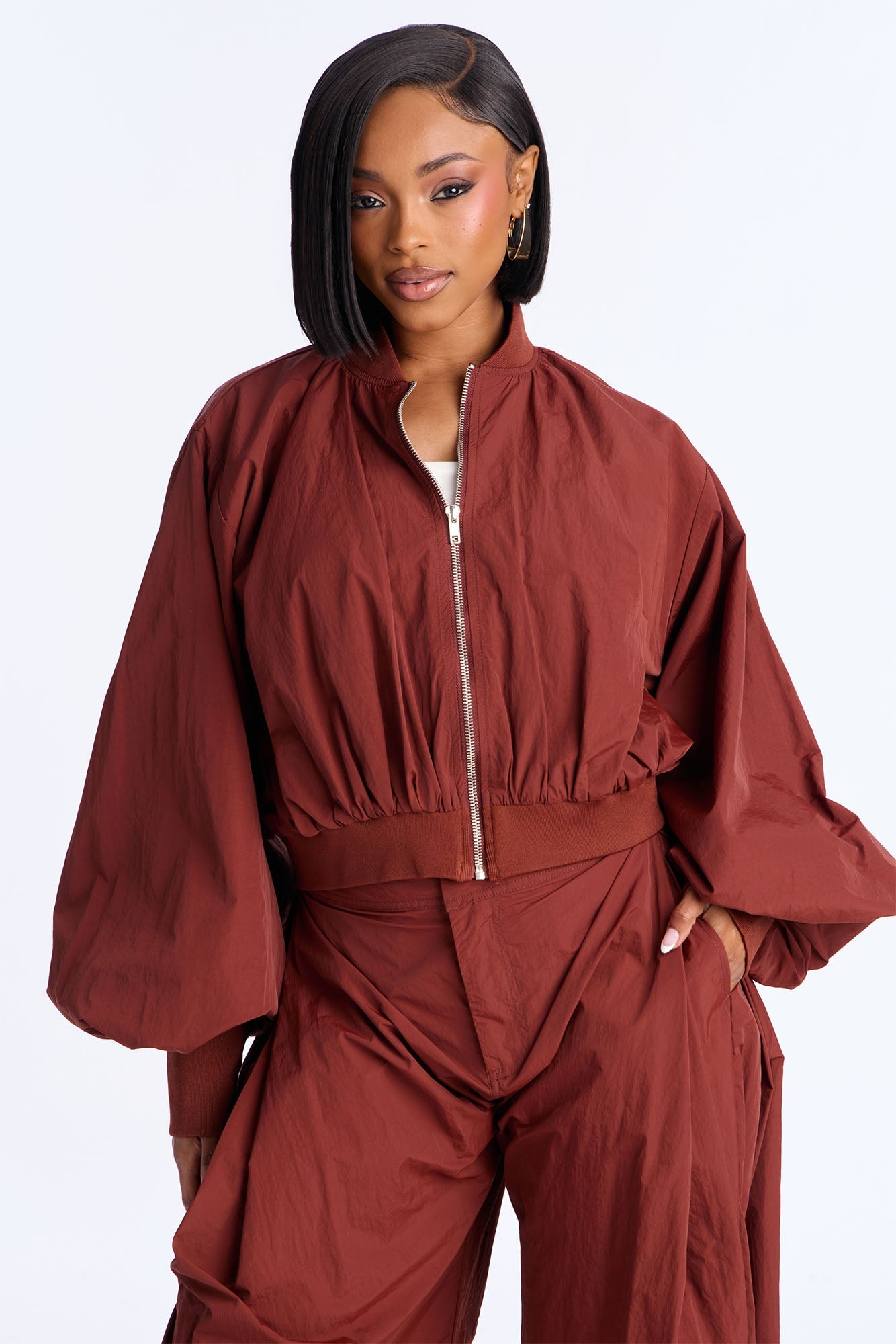 Do Not Disturb Mode Windbreaker Jacket - Mocha