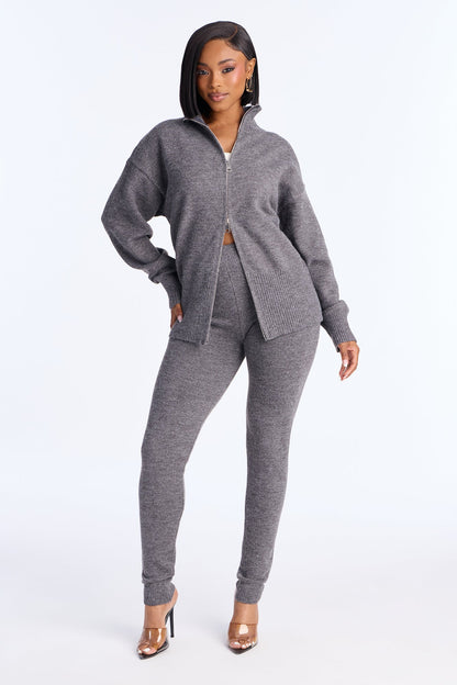 Zoey Sweater Legging Set - Charcoal