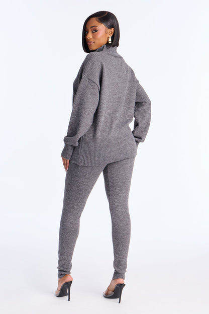 Zoey Sweater Legging Set - Charcoal