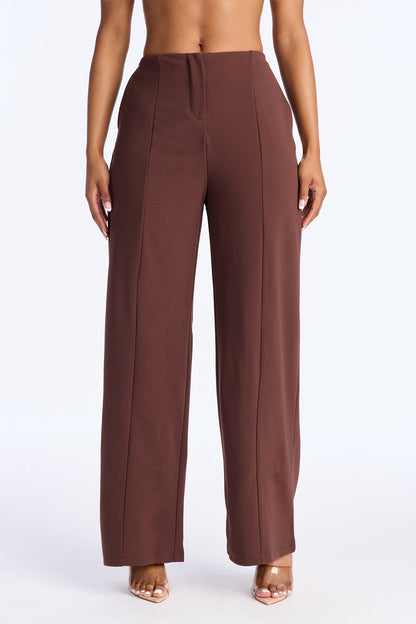 On A Conference Call Wide Leg Trouser Pant 31 - Brown