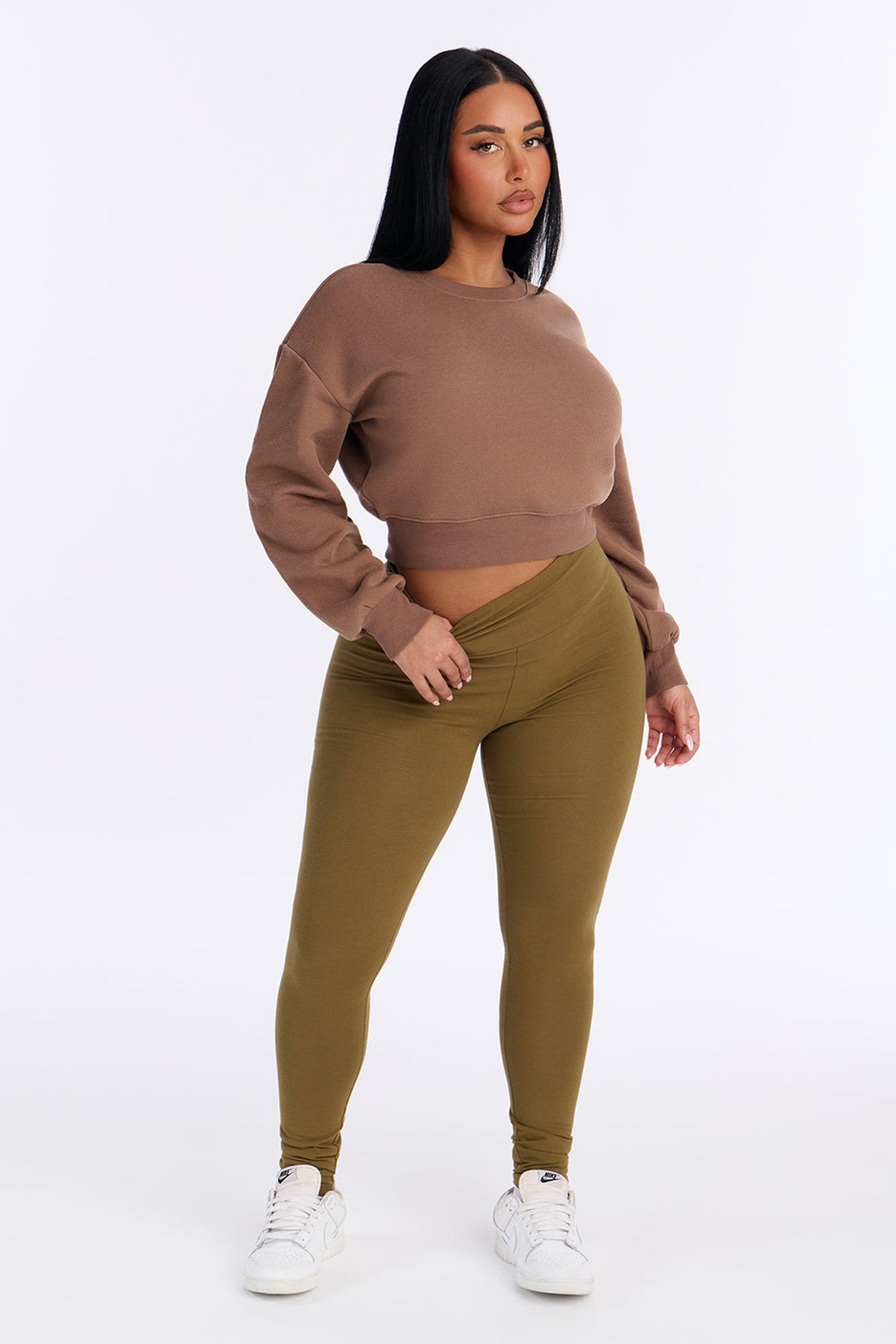 Running Around High Rise Legging - Military Green