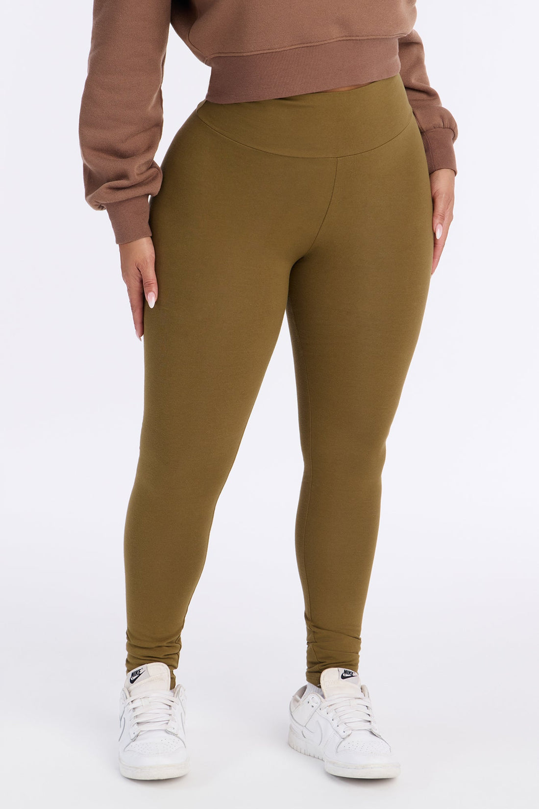 Running Around High Rise Legging - Military Green