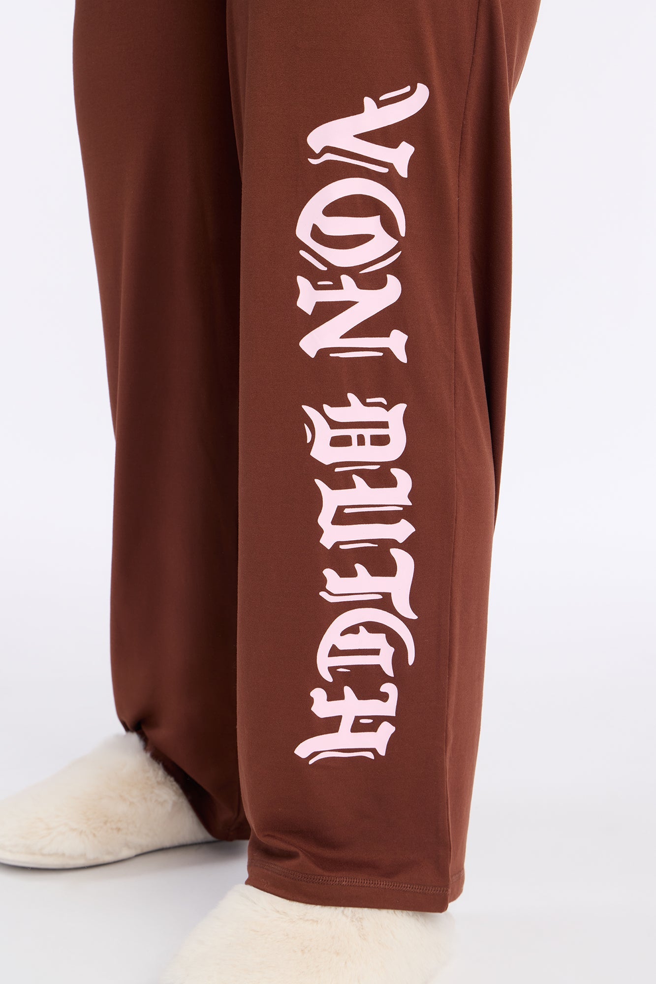 Von Dutch Long Sleeve PJ Pant Set - Chocolate/Combo
