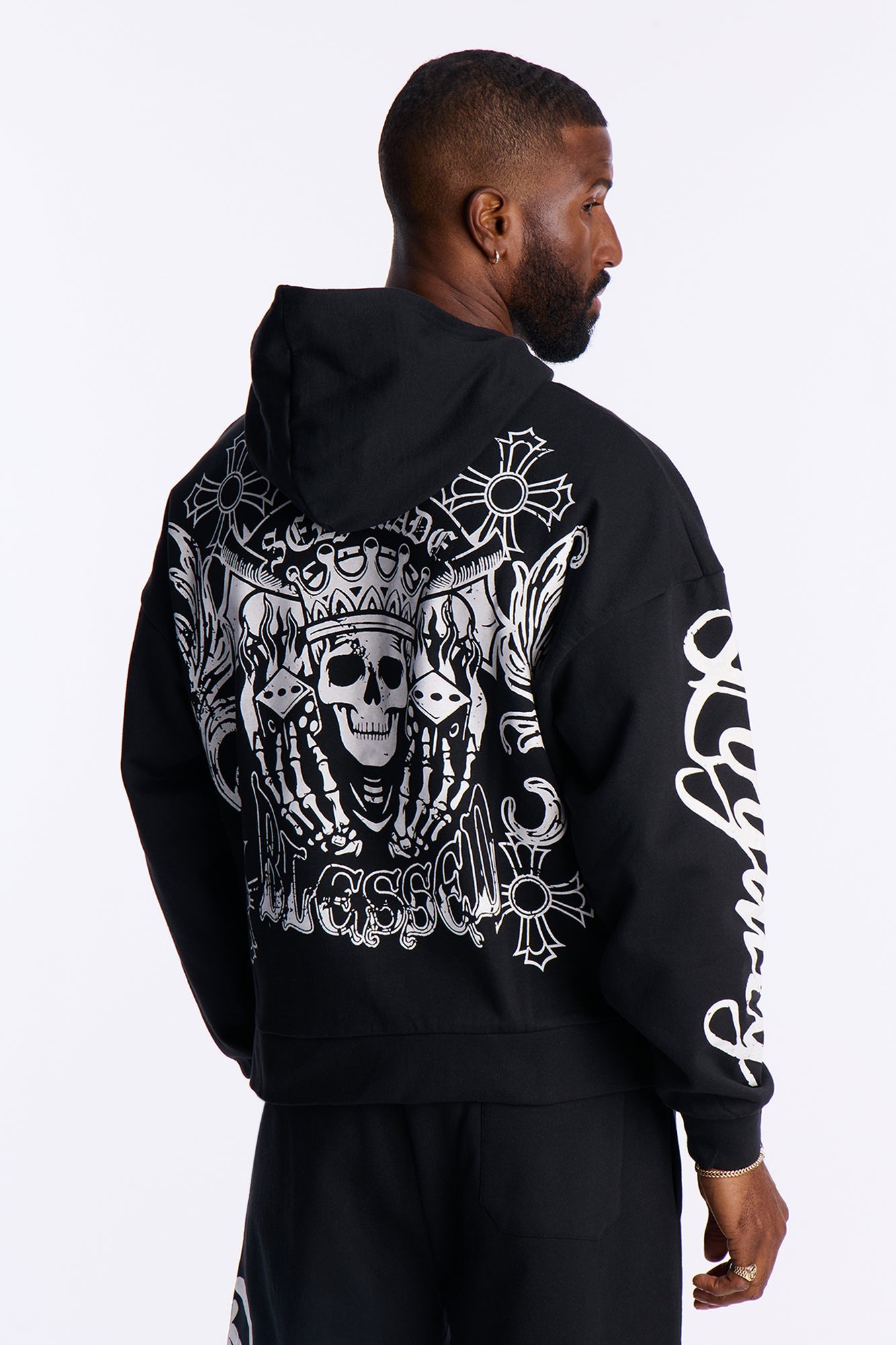 Loyalty Royalty Cross Oversized Hoodie - Black