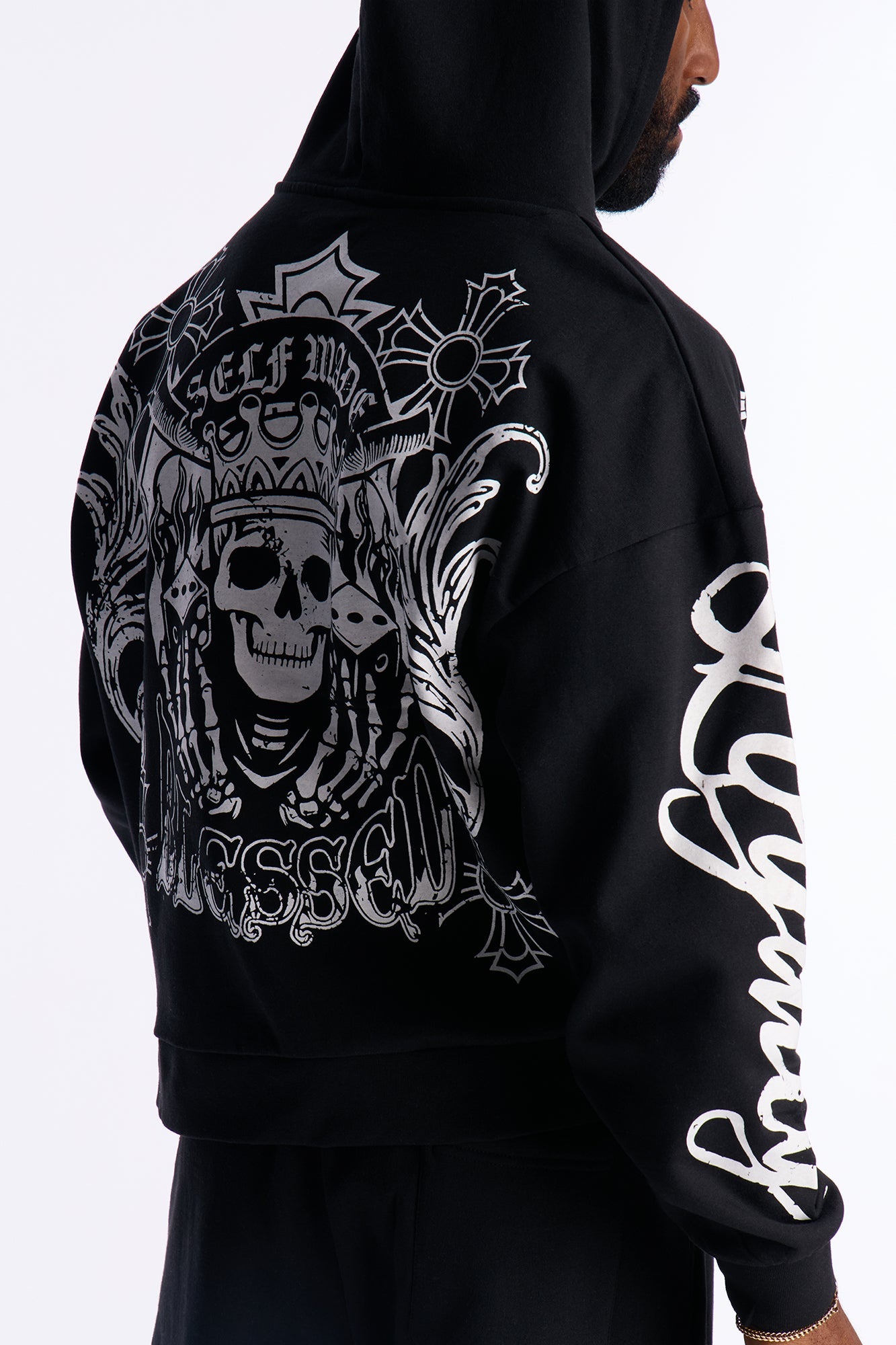 Loyalty Royalty Cross Oversized Hoodie - Black