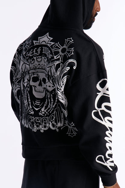 Loyalty Royalty Cross Oversized Hoodie - Black