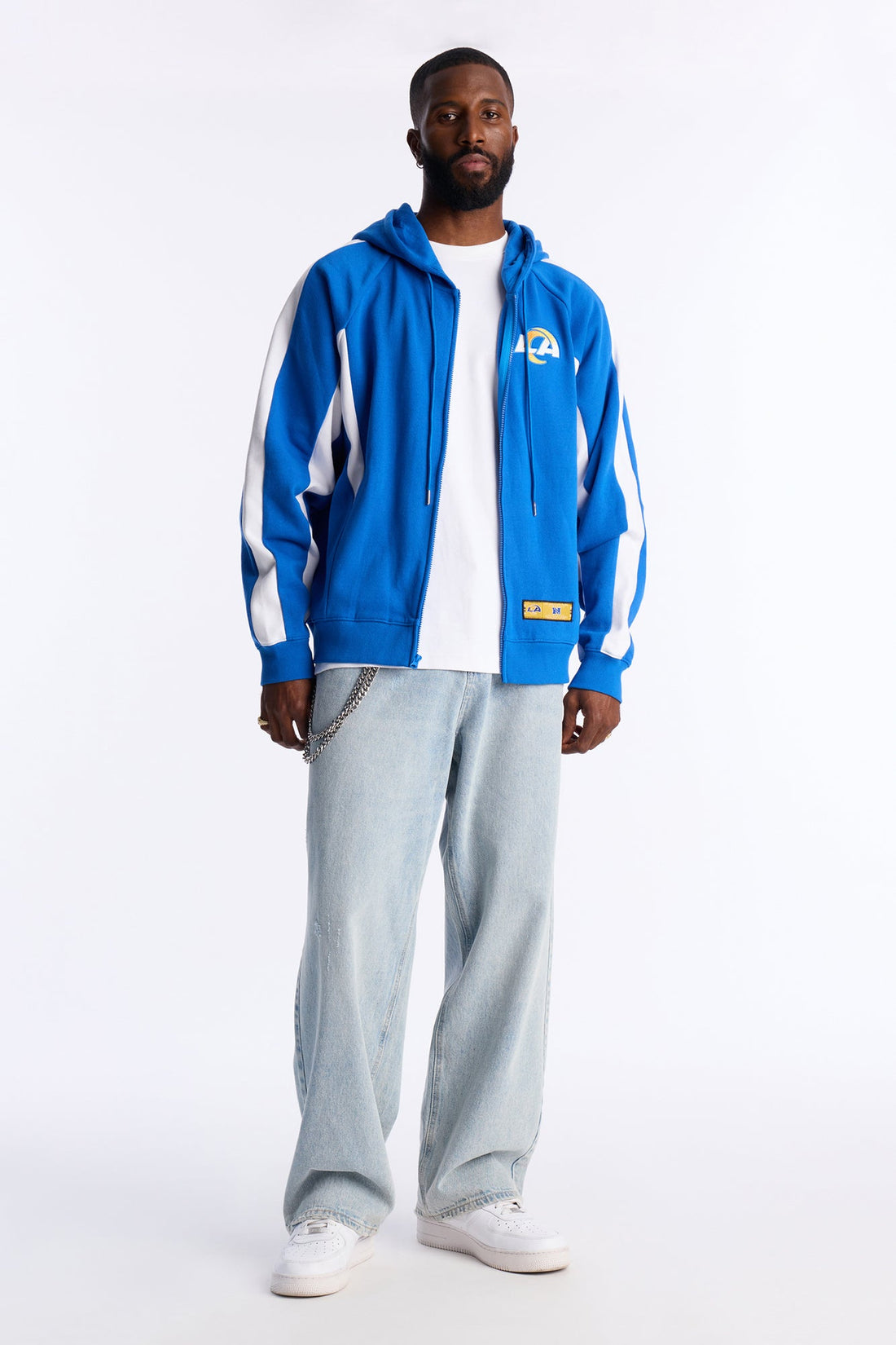 Rams Monster Oversized Zip Up Hoodie - Blue