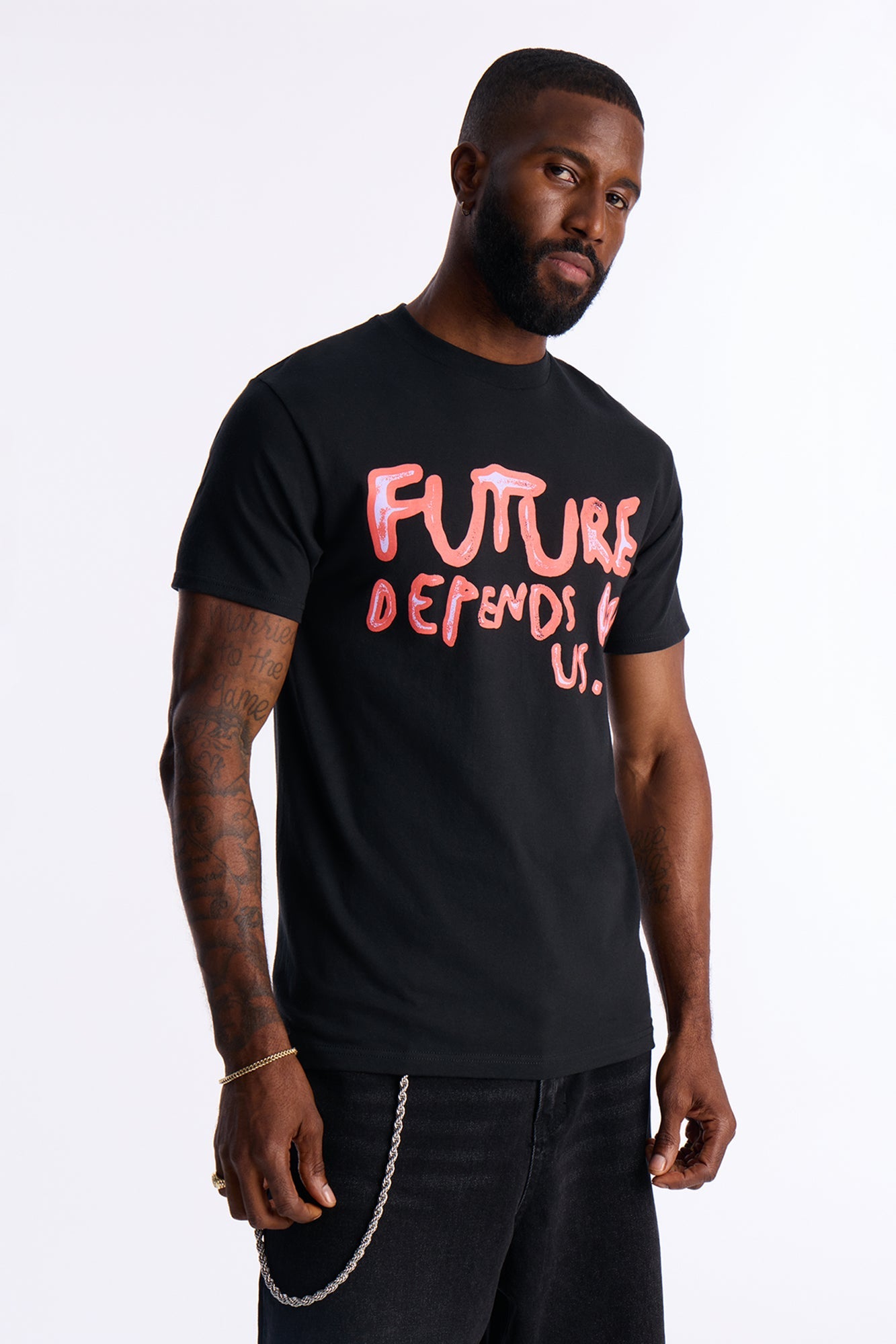 Future Depends On Us Short Sleeve Tee - Black