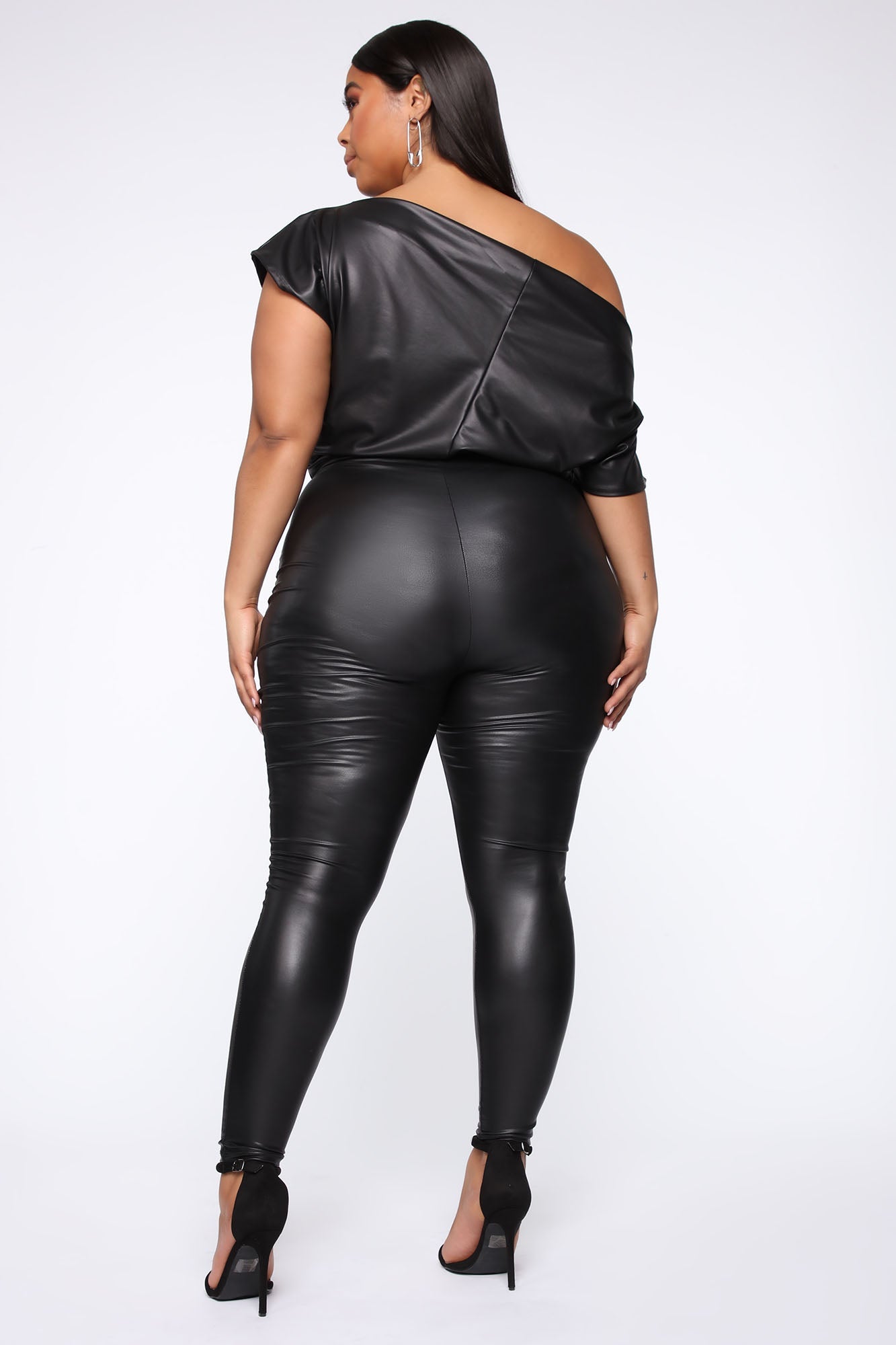 Want You Back PU Jumpsuit - Black