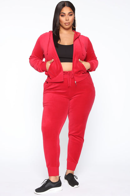 The Original Trendsetter Velour Set - Red