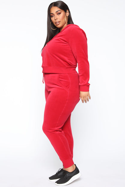 The Original Trendsetter Velour Set - Red