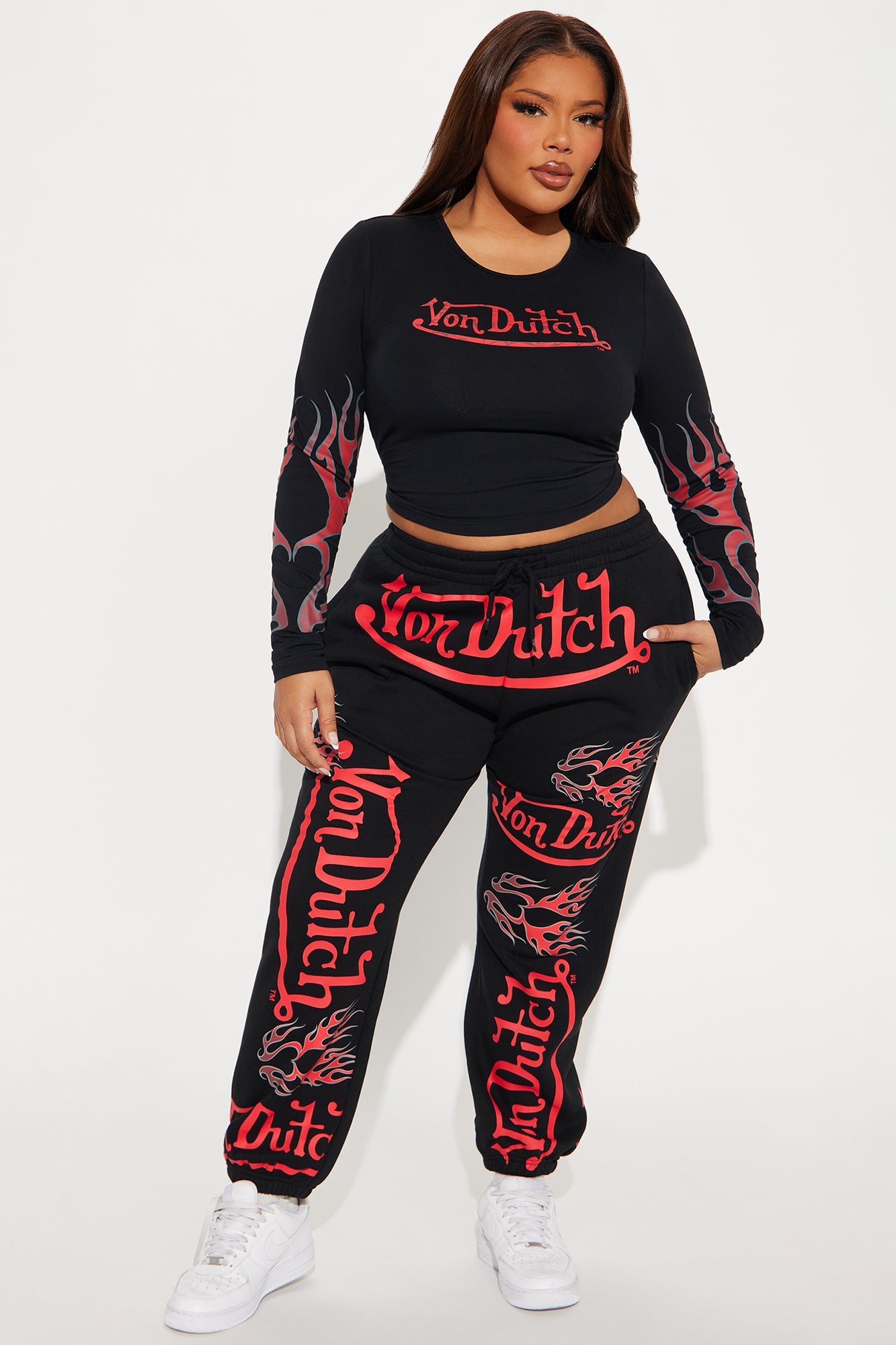Von Dutch Flames Jogger - Black/Red