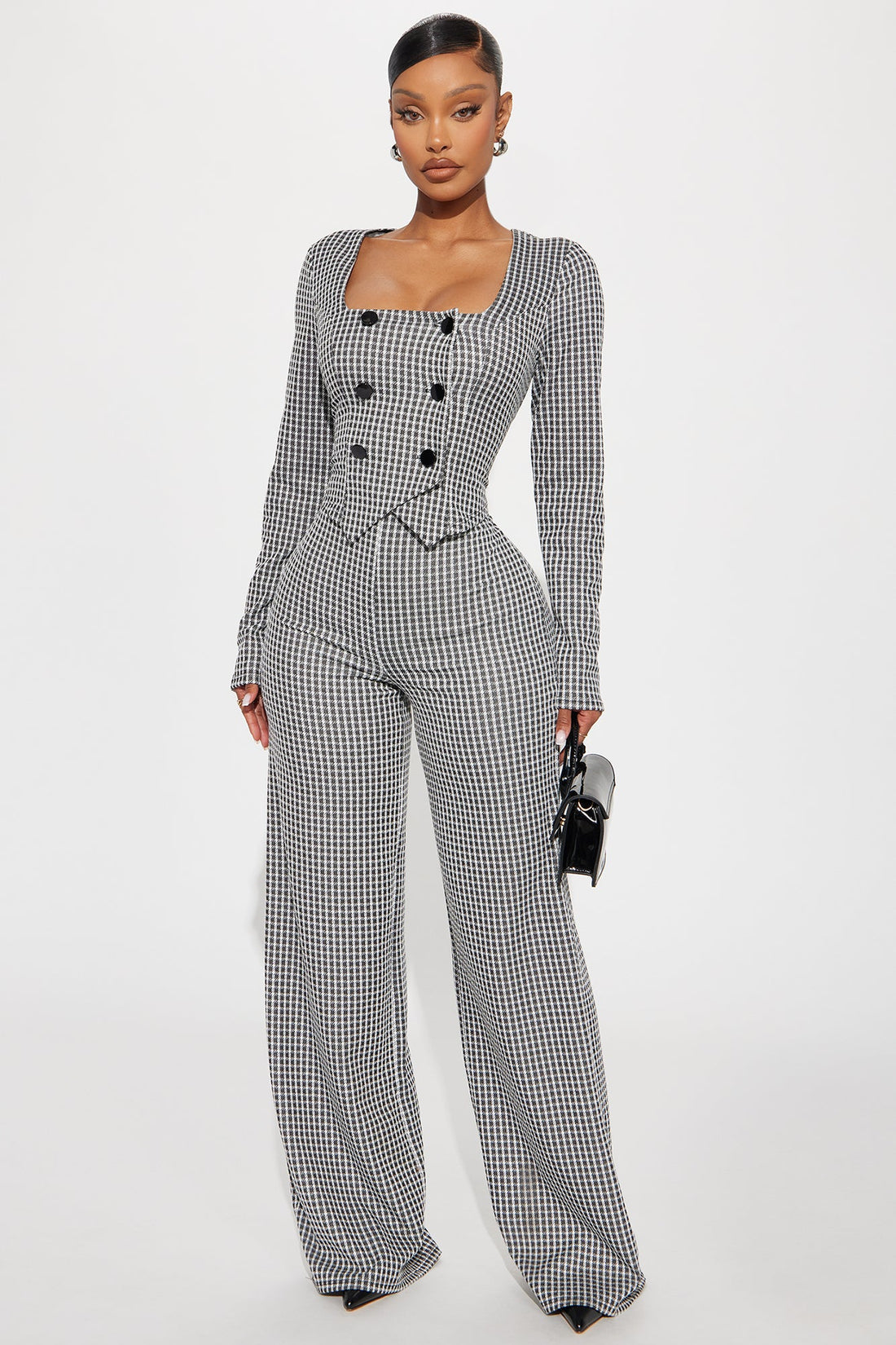 Nine To Five Jumpsuit - Black/White