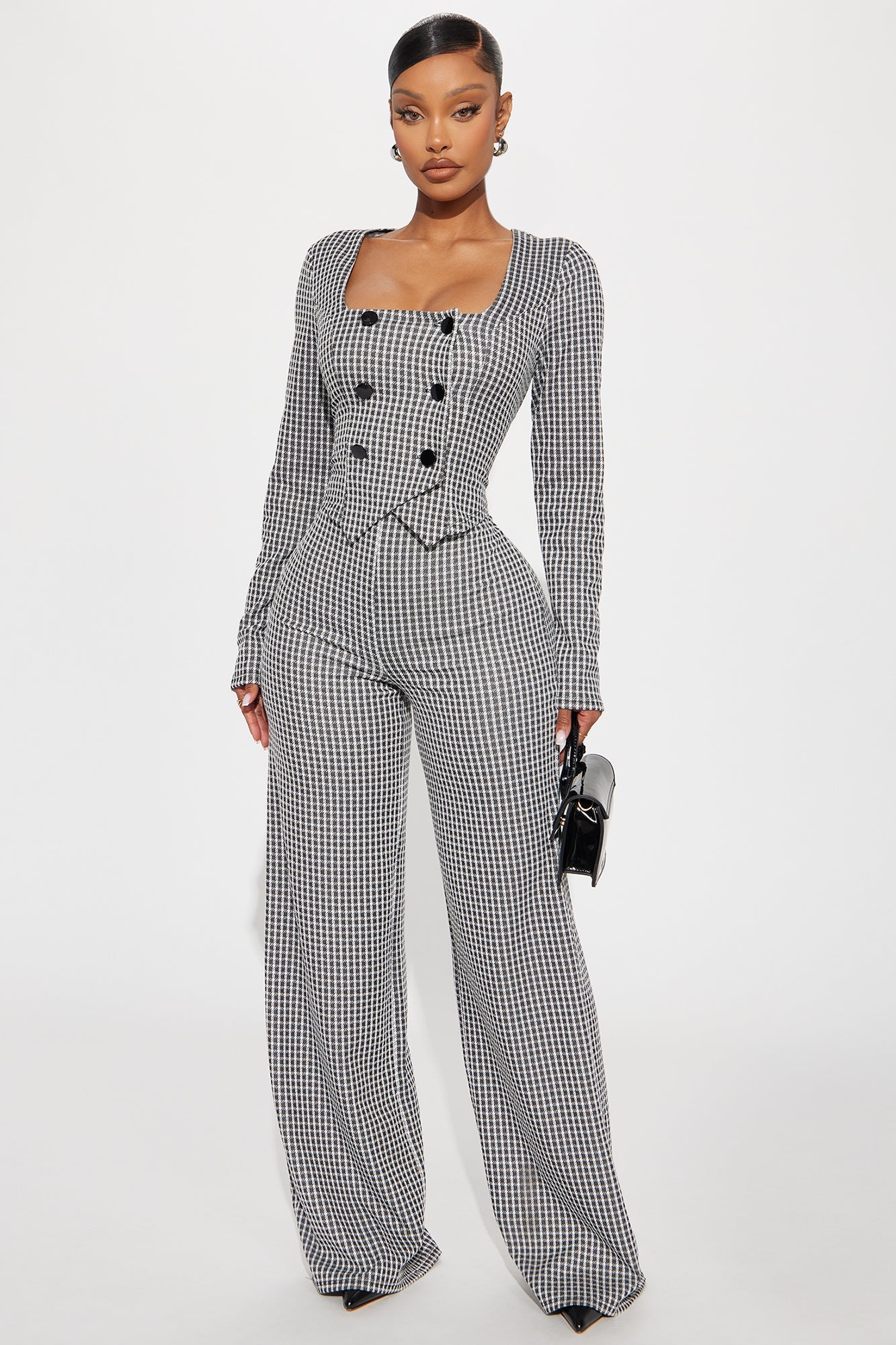 Nine To Five Jumpsuit - Black/White