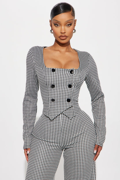 Nine To Five Jumpsuit - Black/White