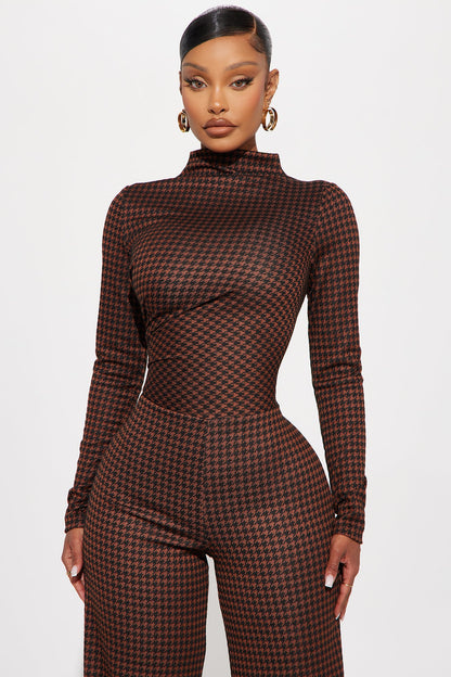 Pulling Up To Work Jumpsuit - Rust/combo