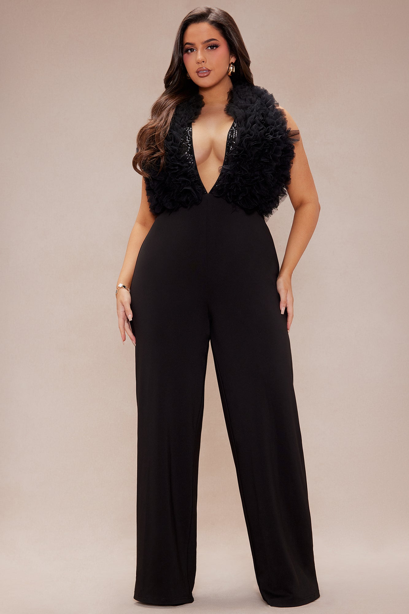 Josefina Tulle Jumpsuit - Black
