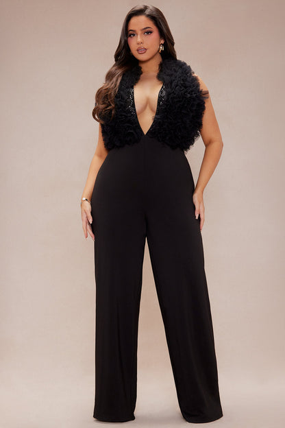 Josefina Tulle Jumpsuit - Black