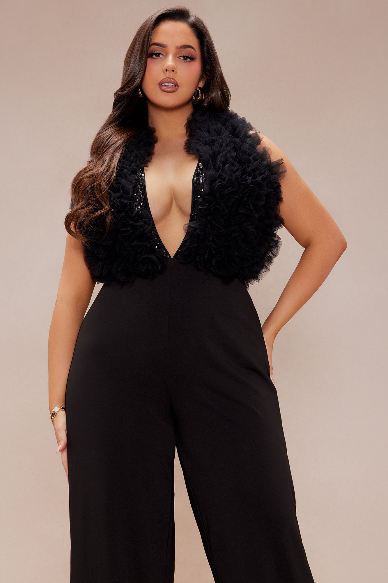 Josefina Tulle Jumpsuit - Black