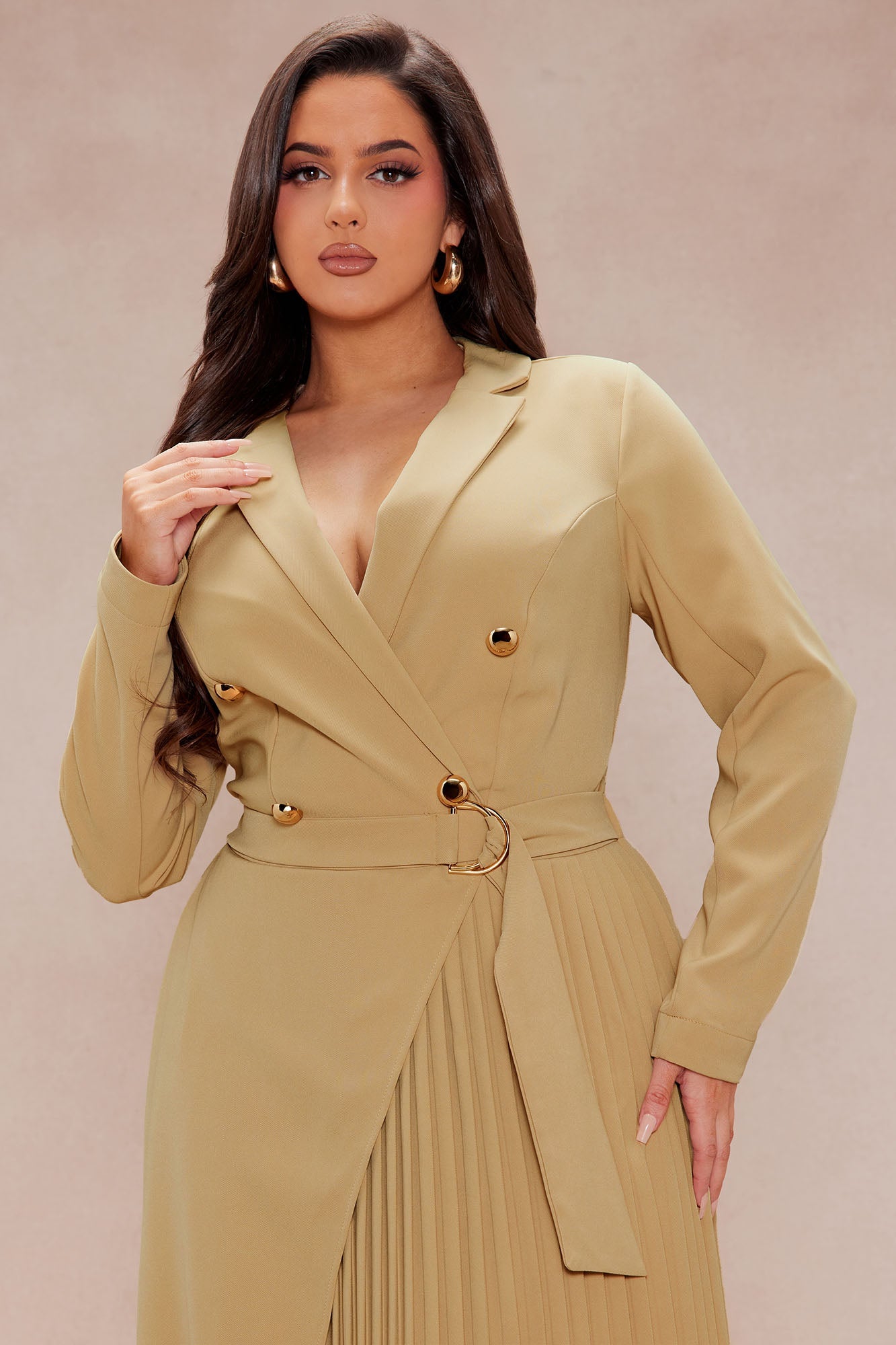 Tiffani Twill Maxi Dress - Camel