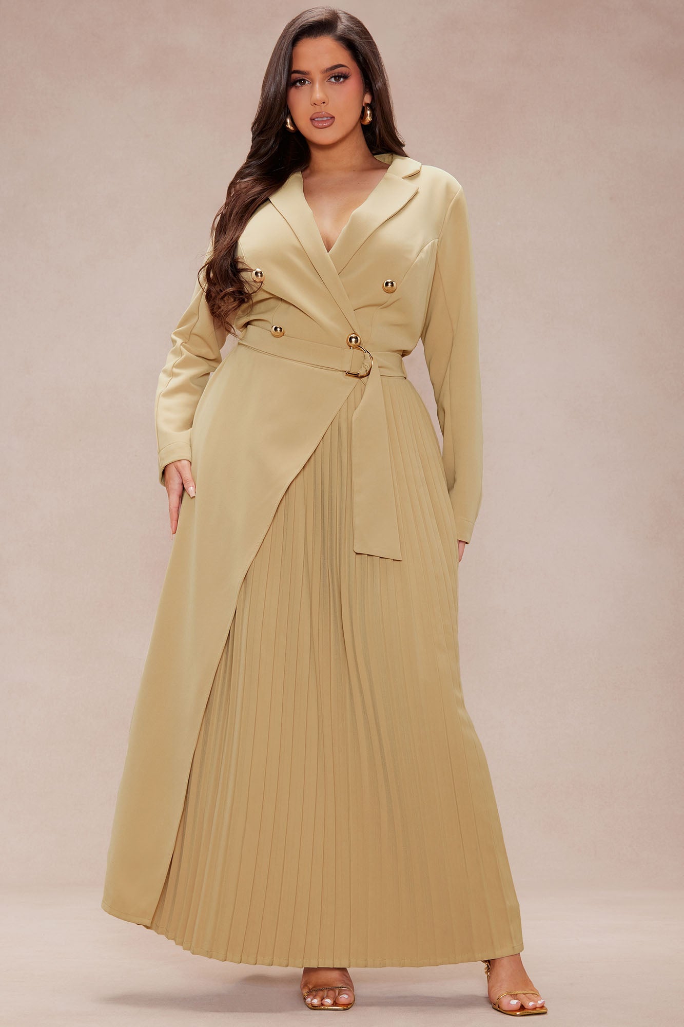 Tiffani Twill Maxi Dress - Camel