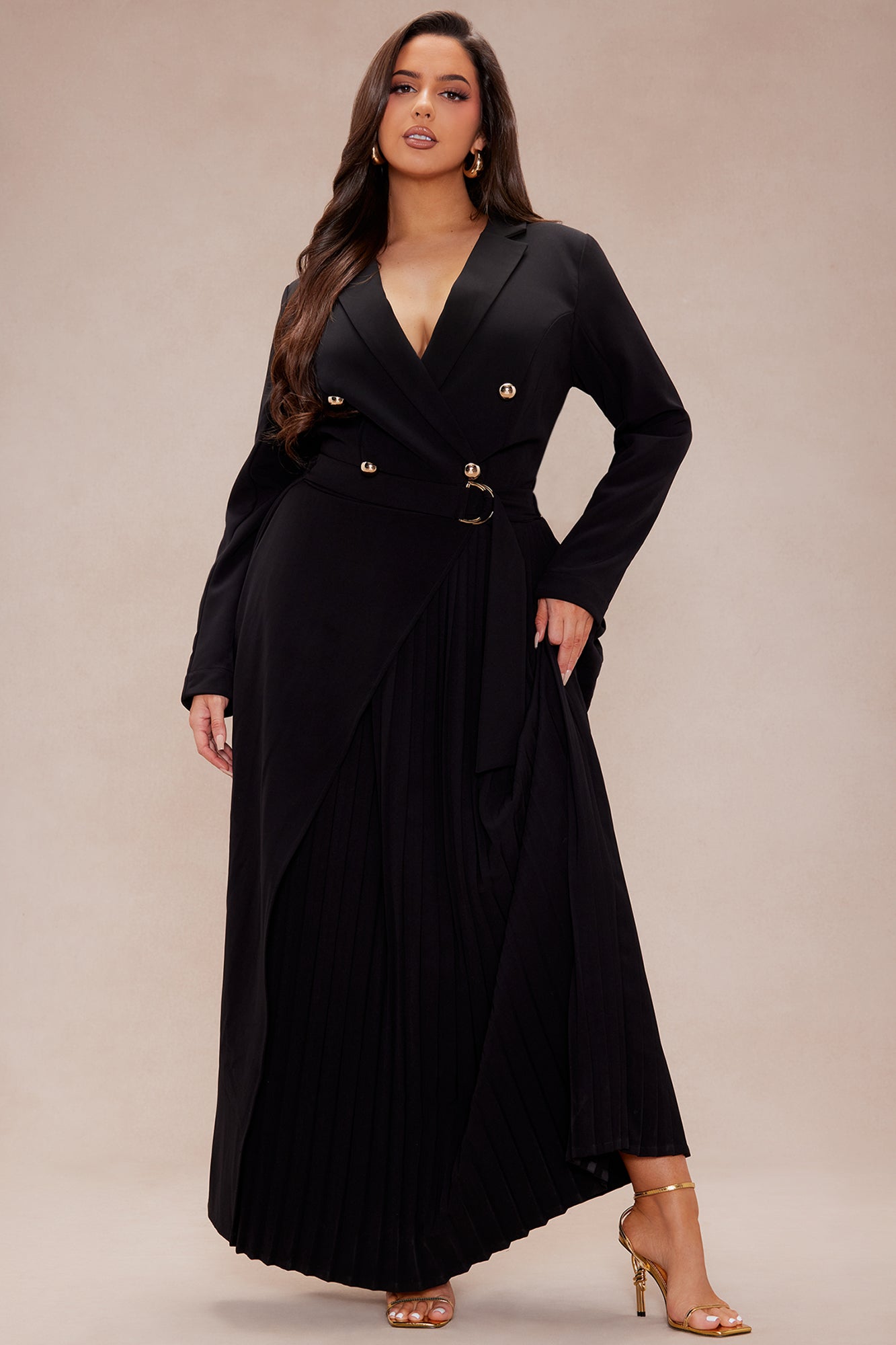 Tiffani Twill Maxi Dress - Black