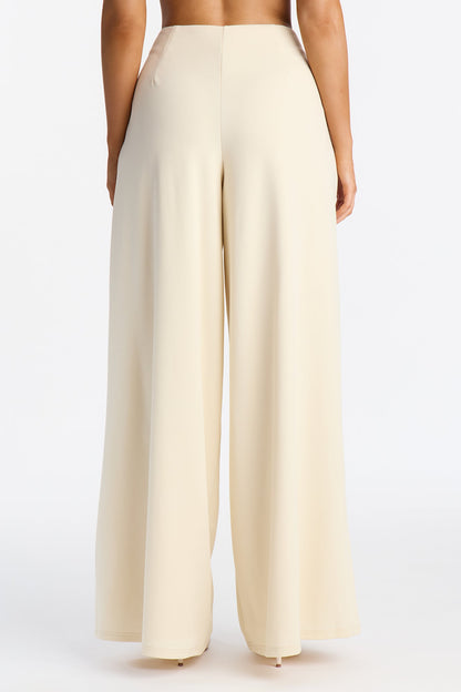 Cosette Crepe Super Wide Leg Trousers 33 - Ivory