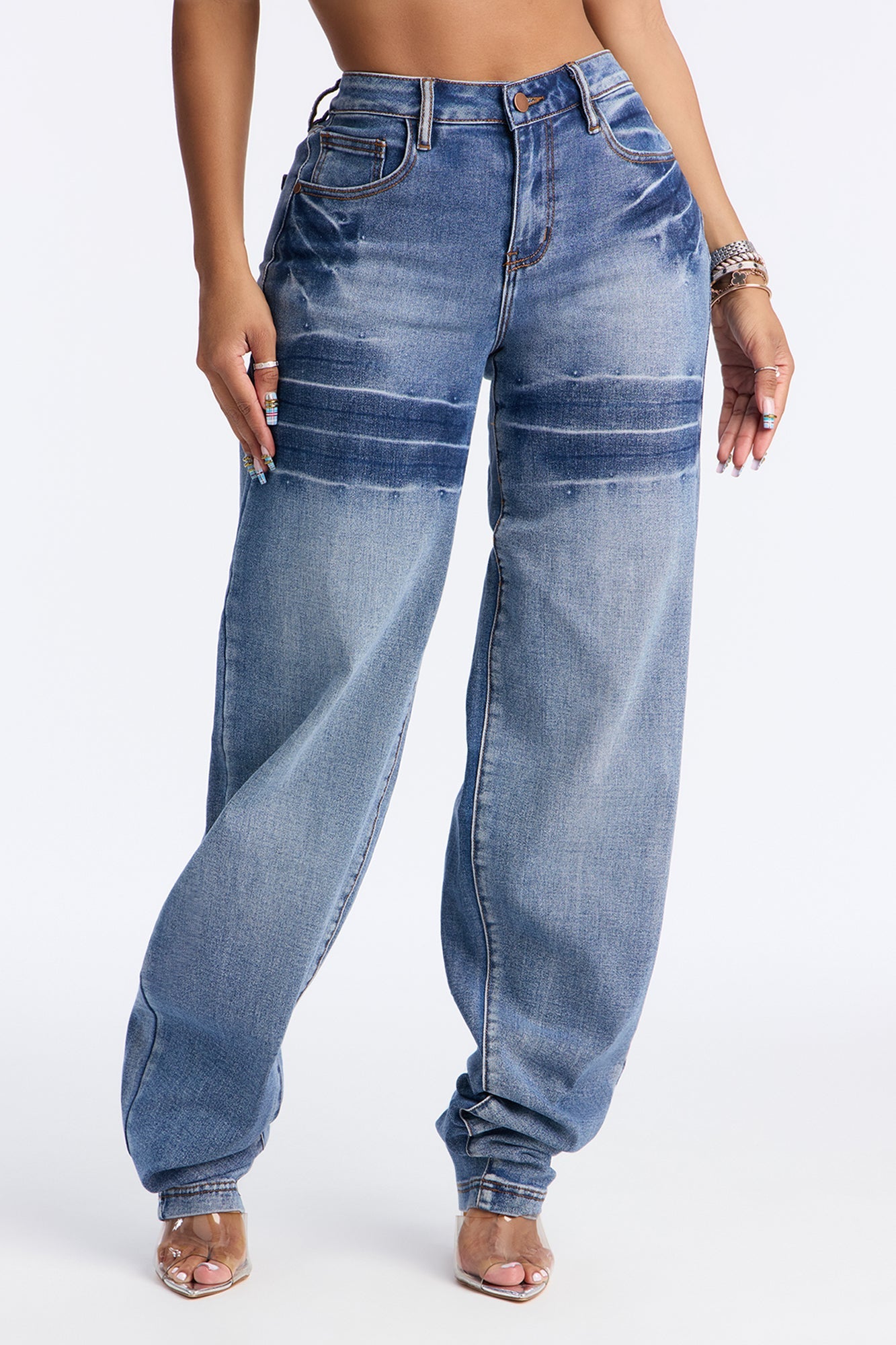 San Vicente Stacked Straight Leg Jeans - Dark Wash
