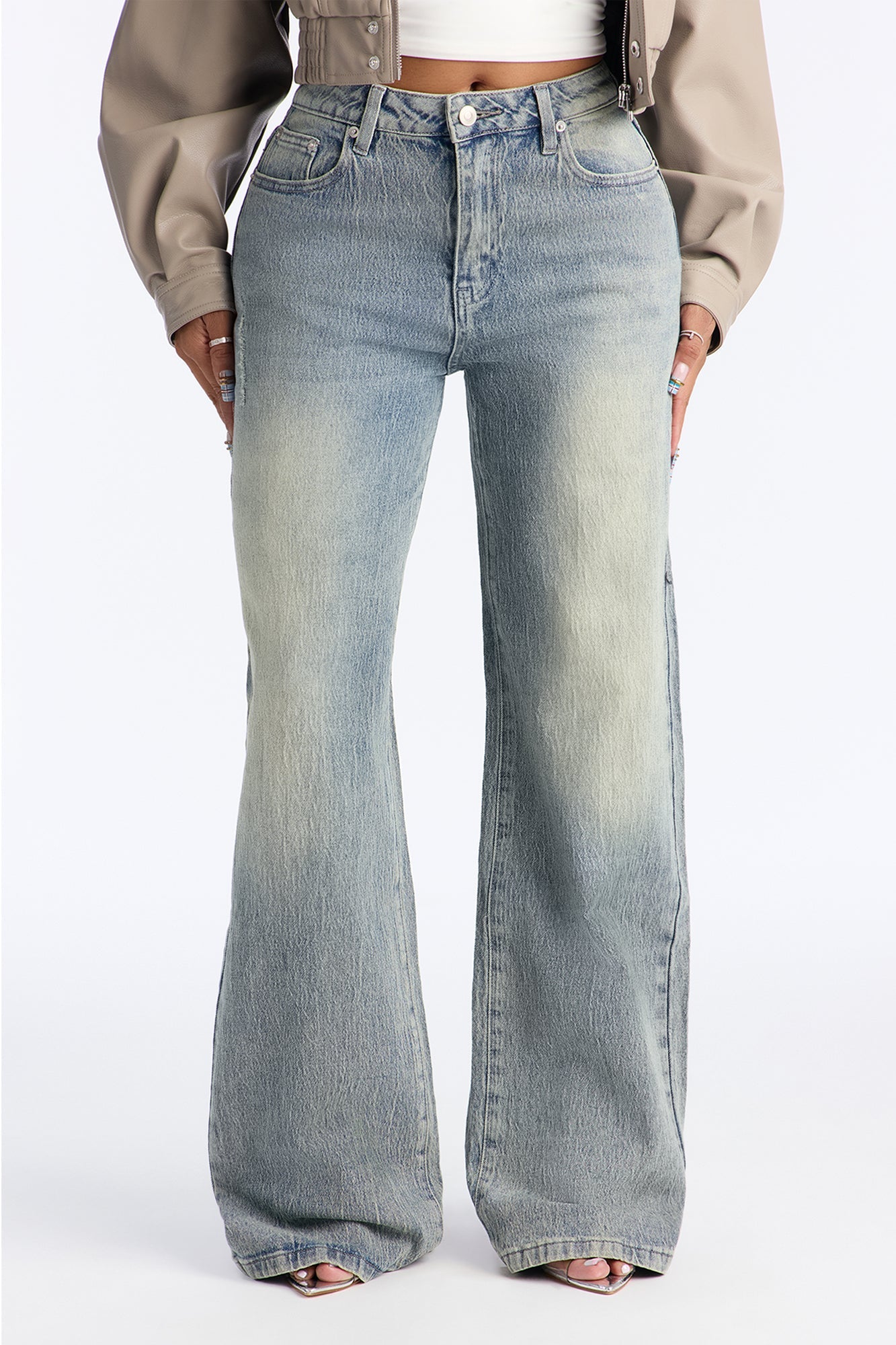 Next Chapter Baggy Wide Leg Jeans - Vintage Wash