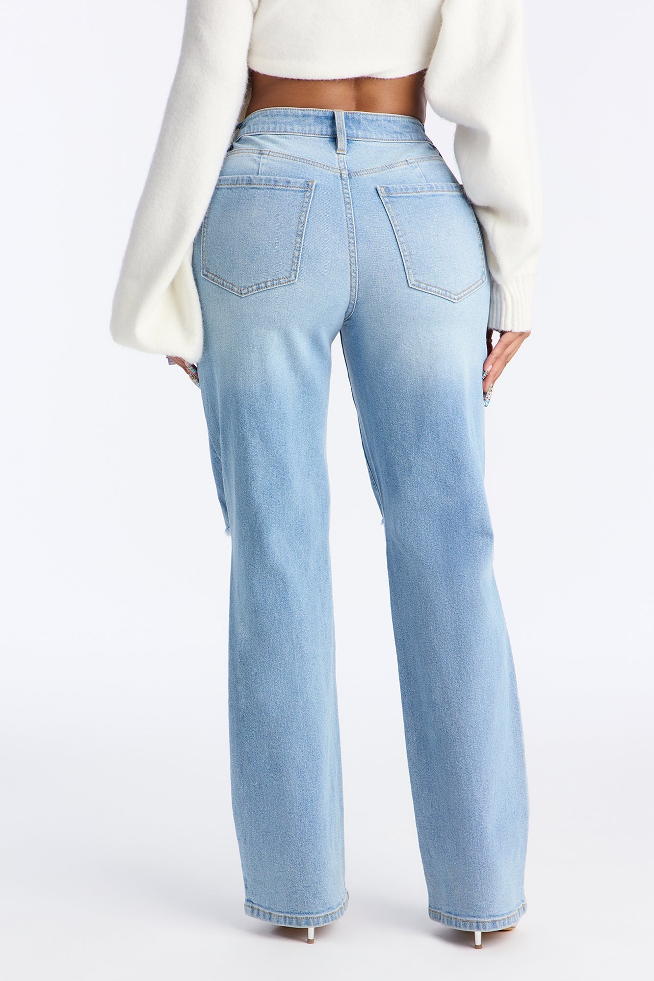 London Nights High Rise Straight Leg Jean - Medium Wash