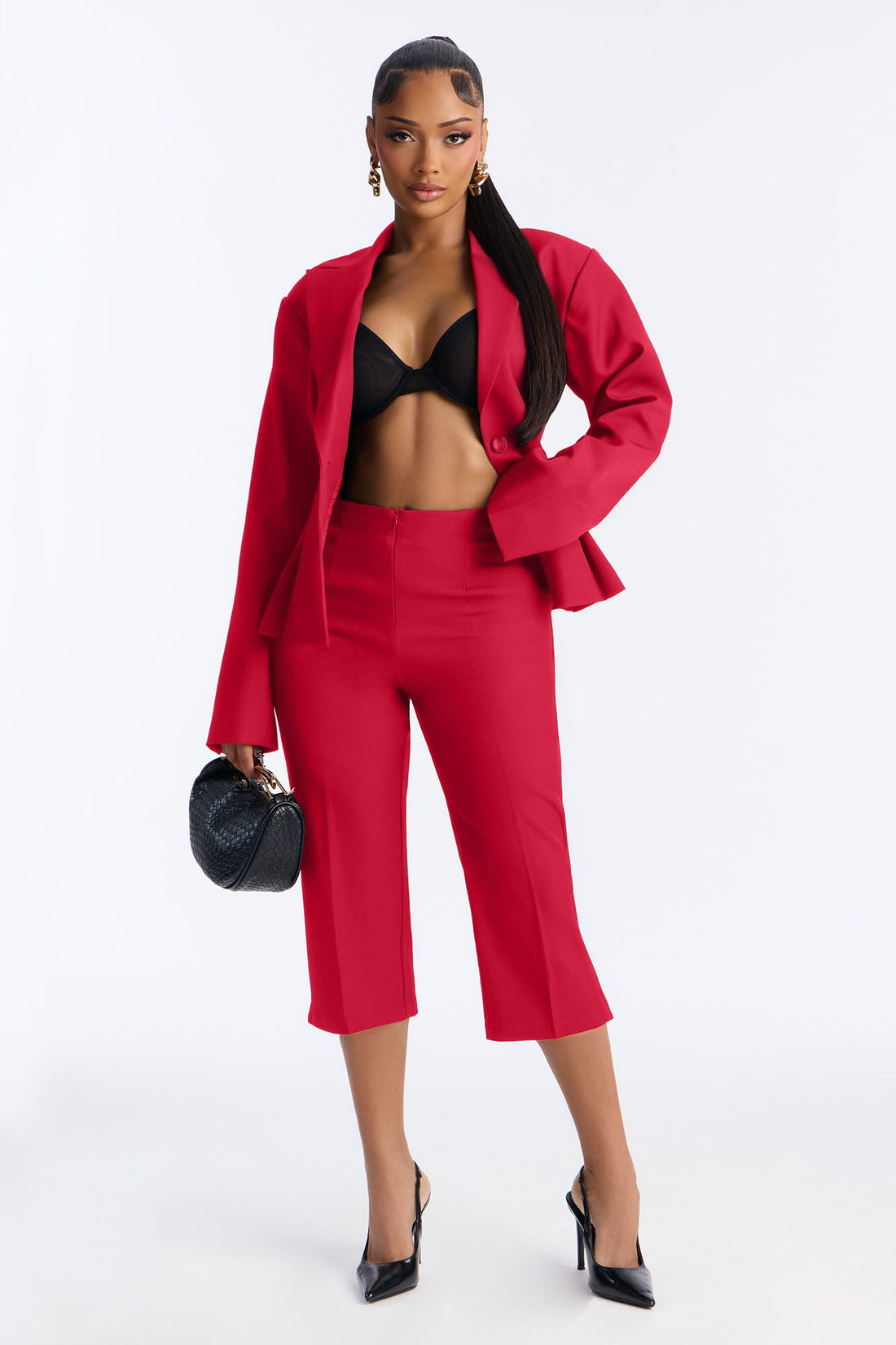 In The Moment Capri Trouser Pant 19″ - Red