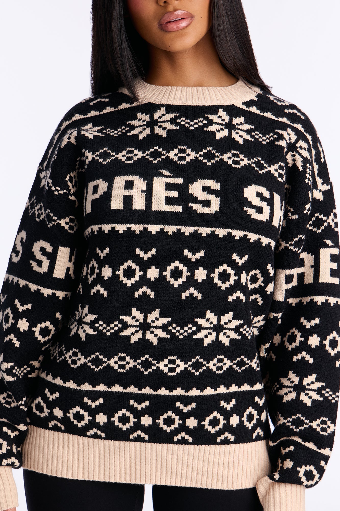 Apres Ski Season Pullover Sweater - Black/combo