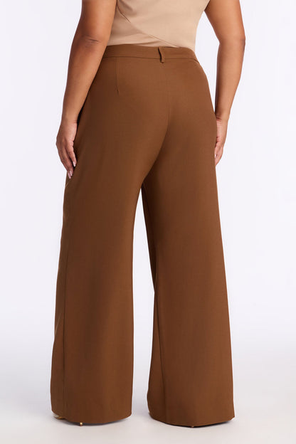 Hannah Crepe Low Rise Trousers 33 - Mocha