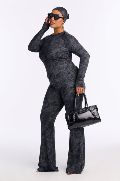 Penelope 3 Piece Flare Pant Set - Black