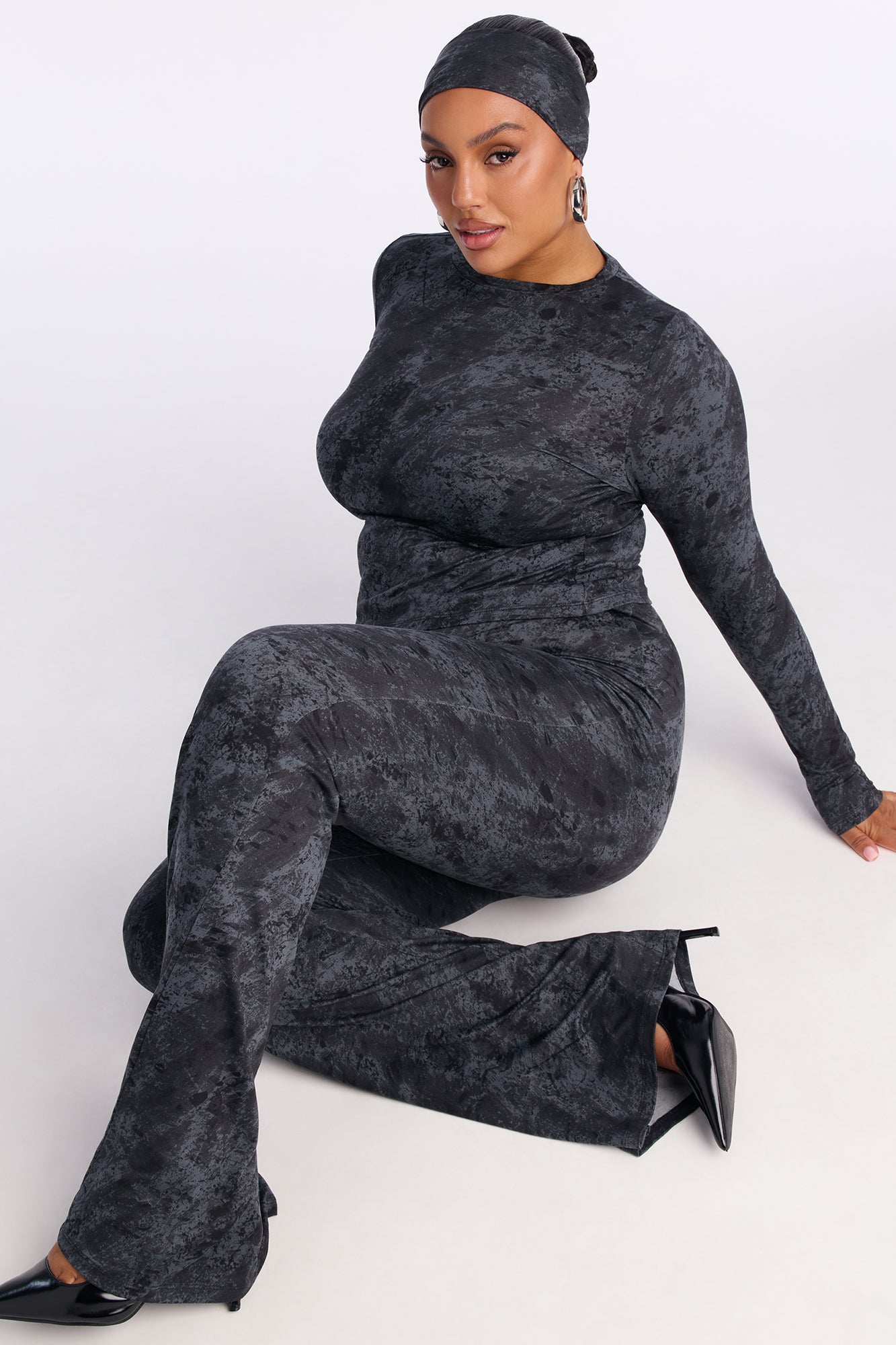 Penelope 3 Piece Flare Pant Set - Black