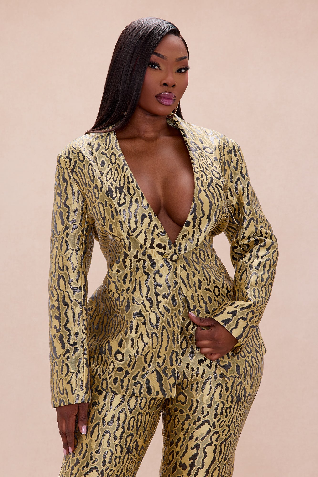 Kassandra Leopard Blazer Suit Set - Leopard