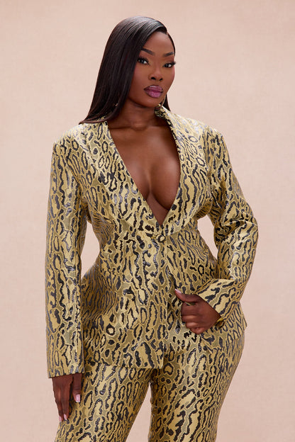 Kassandra Leopard Blazer Suit Set - Leopard