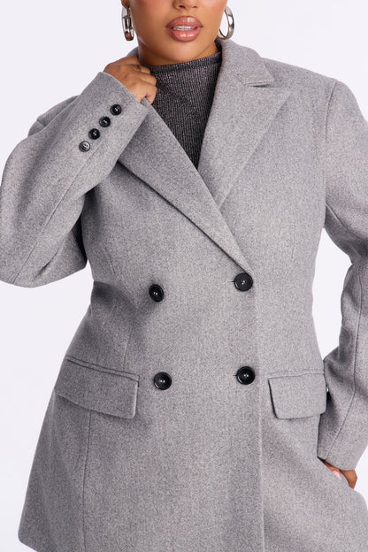 Madison Double Breasted Blazer Mini Dress - Grey
