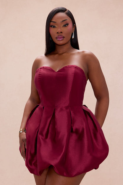 Chic Drama 2 Piece Cape Mini Dress Set - Burgundy