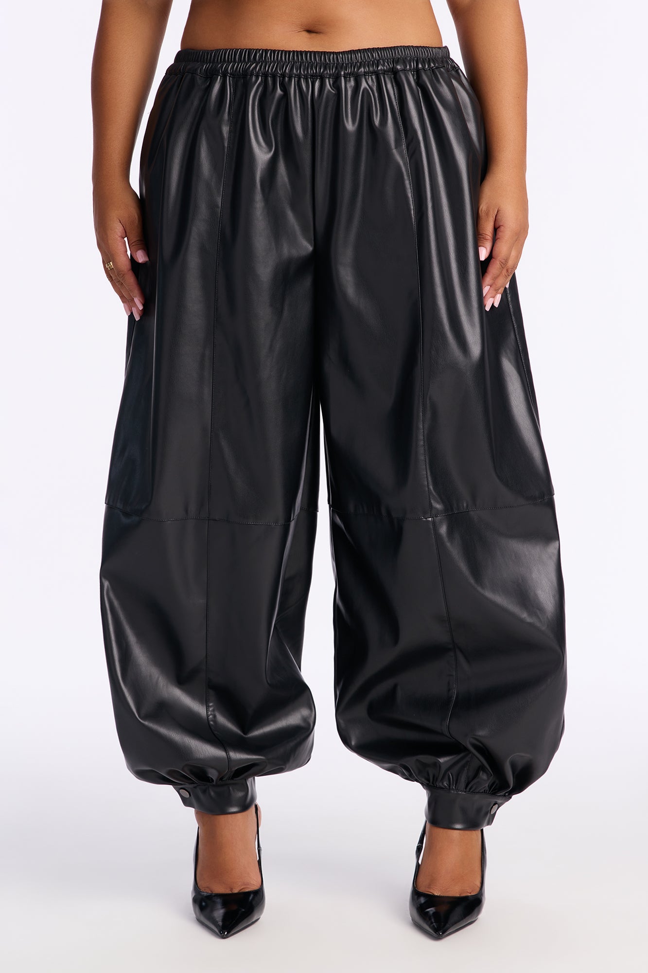 Studio Time Faux Leather Joggers 28″ - Black