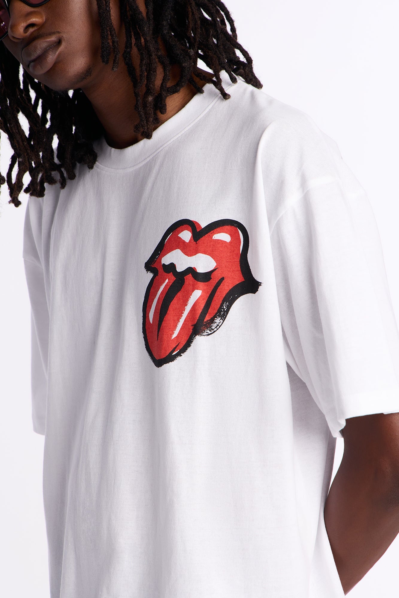 The Rolling Stones Icon Oversized Short Sleeve Tee - White
